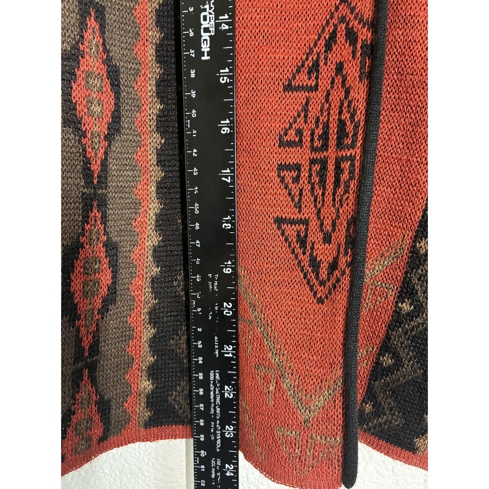 Caamano Cardigan Sweater Womens M Orange Alpaca Hand Knit Aztec Western Peru - Picture 9 of 16